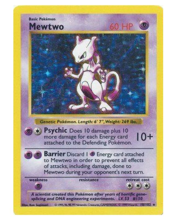 Primera edición de Mewtwo sin sombra